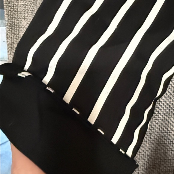 Doris Batwing Top black and white pinstripe pattern by Pinup Couture Halloween - Picture 6 of 7